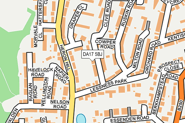 DA17 5BJ map - OS OpenMap – Local (Ordnance Survey)