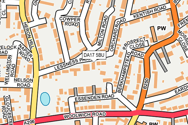 DA17 5BU map - OS OpenMap – Local (Ordnance Survey)