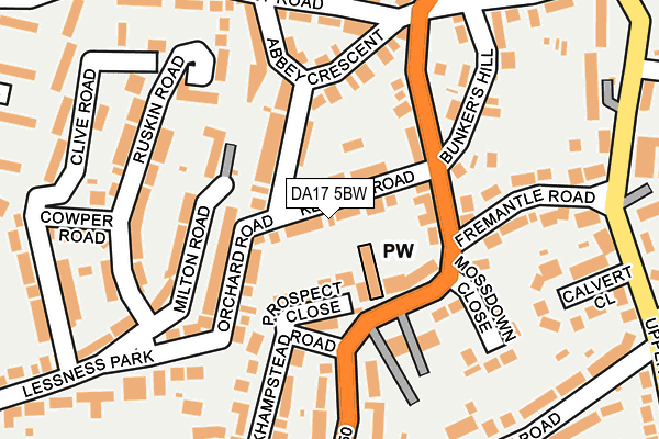 DA17 5BW map - OS OpenMap – Local (Ordnance Survey)
