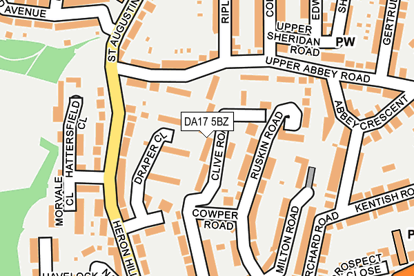 DA17 5BZ map - OS OpenMap – Local (Ordnance Survey)