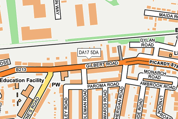 DA17 5DA map - OS OpenMap – Local (Ordnance Survey)