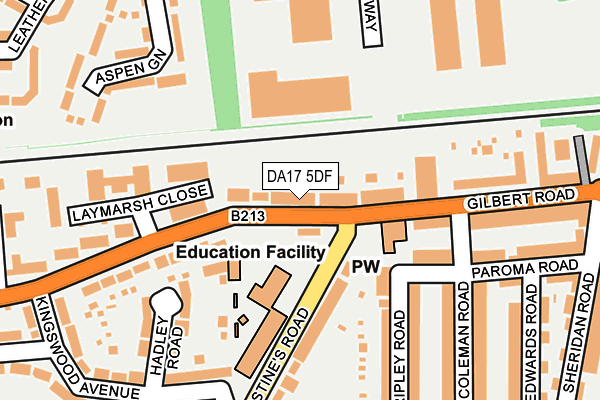 DA17 5DF map - OS OpenMap – Local (Ordnance Survey)