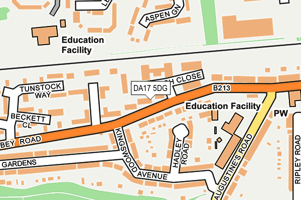 DA17 5DG map - OS OpenMap – Local (Ordnance Survey)