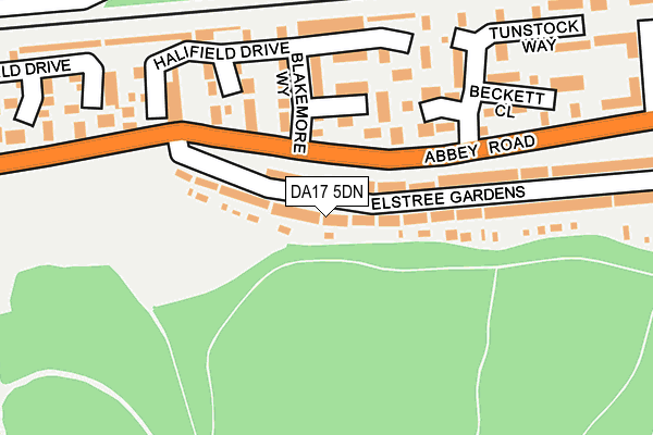 DA17 5DN map - OS OpenMap – Local (Ordnance Survey)
