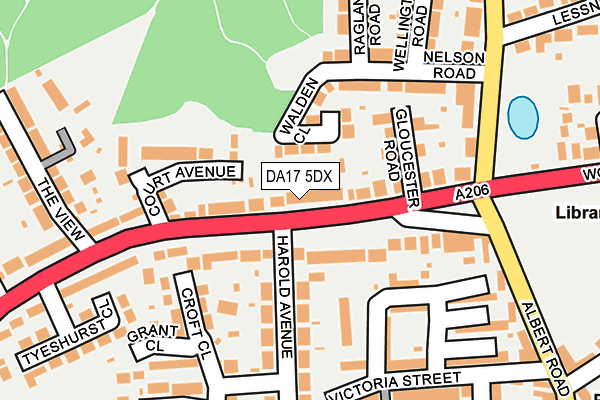 DA17 5DX map - OS OpenMap – Local (Ordnance Survey)
