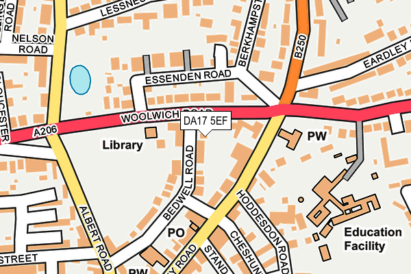 DA17 5EF map - OS OpenMap – Local (Ordnance Survey)
