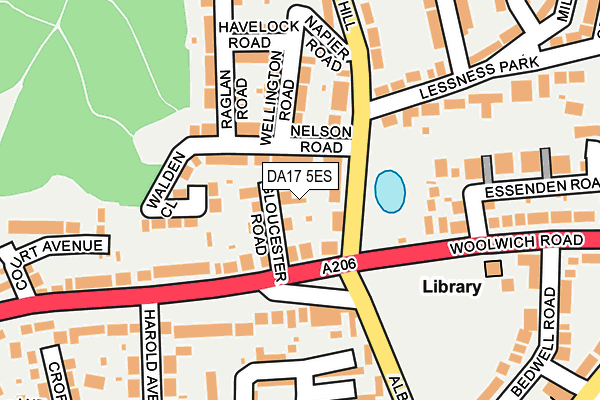 DA17 5ES map - OS OpenMap – Local (Ordnance Survey)