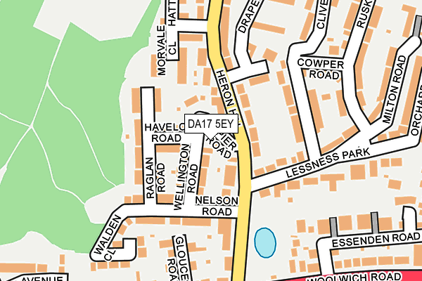 DA17 5EY map - OS OpenMap – Local (Ordnance Survey)