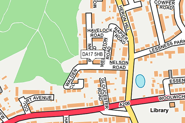 DA17 5HB map - OS OpenMap – Local (Ordnance Survey)