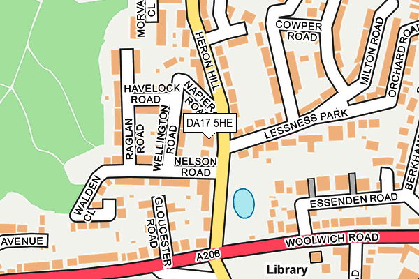 DA17 5HE map - OS OpenMap – Local (Ordnance Survey)