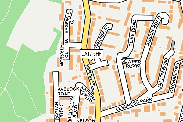 DA17 5HF map - OS OpenMap – Local (Ordnance Survey)