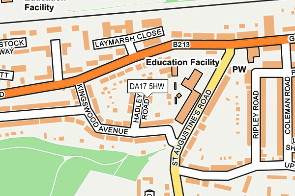 DA17 5HW map - OS OpenMap – Local (Ordnance Survey)
