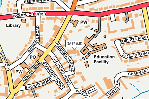 DA17 5JD map - OS OpenMap – Local (Ordnance Survey)