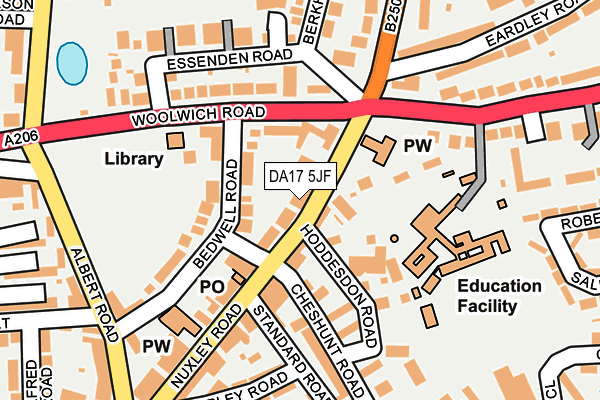 DA17 5JF map - OS OpenMap – Local (Ordnance Survey)