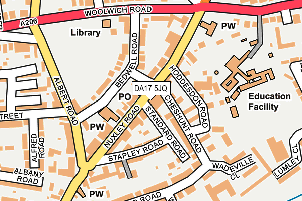 DA17 5JQ map - OS OpenMap – Local (Ordnance Survey)