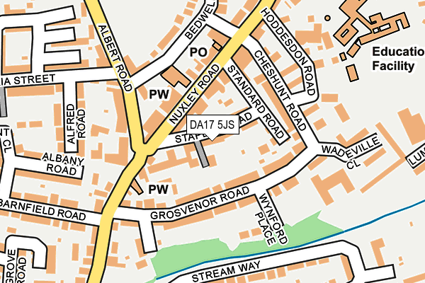 DA17 5JS map - OS OpenMap – Local (Ordnance Survey)