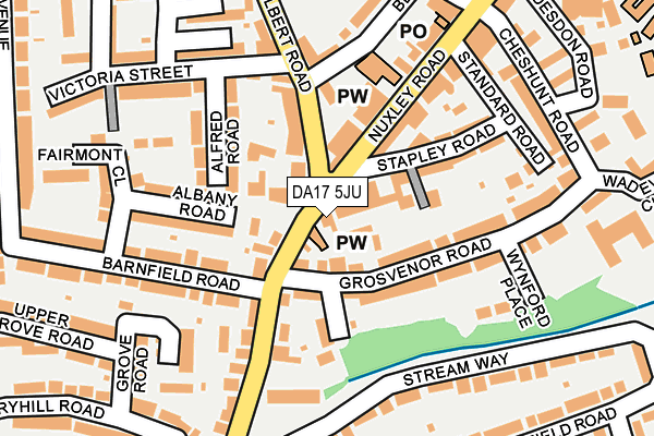 DA17 5JU map - OS OpenMap – Local (Ordnance Survey)