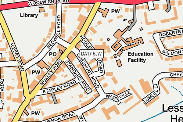 DA17 5JW map - OS OpenMap – Local (Ordnance Survey)