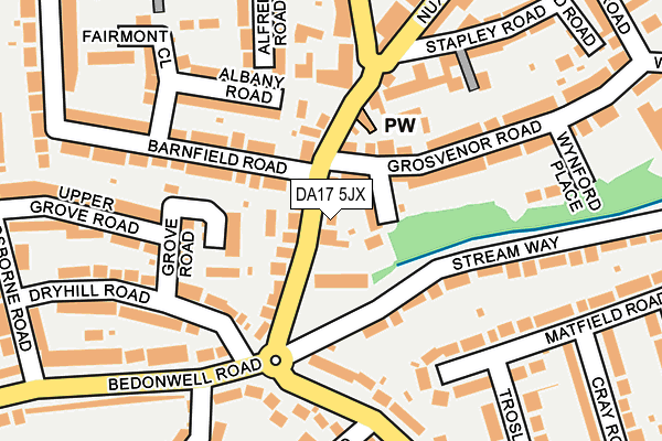 DA17 5JX map - OS OpenMap – Local (Ordnance Survey)