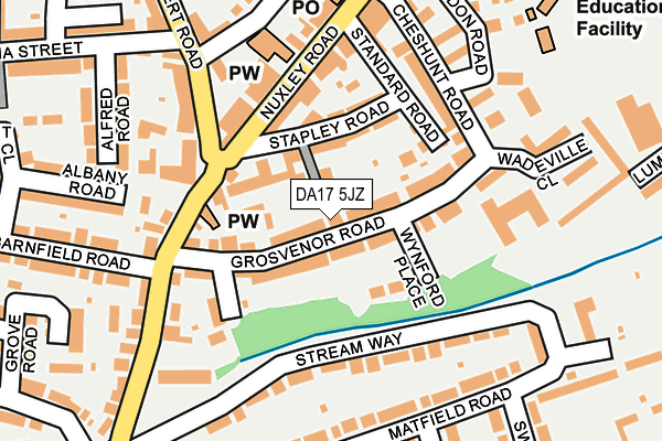 DA17 5JZ map - OS OpenMap – Local (Ordnance Survey)