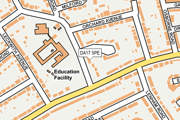 DA17 5PE map - OS OpenMap – Local (Ordnance Survey)