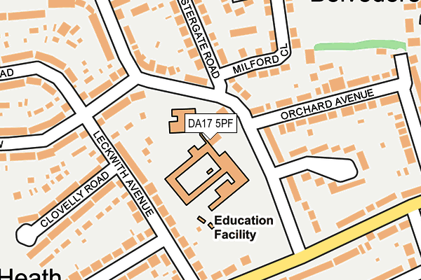 DA17 5PF map - OS OpenMap – Local (Ordnance Survey)