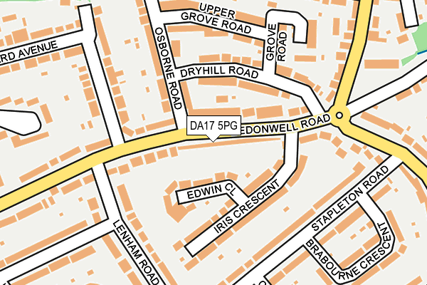DA17 5PG map - OS OpenMap – Local (Ordnance Survey)