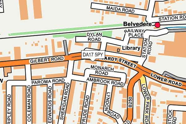 DA17 5PY map - OS OpenMap – Local (Ordnance Survey)
