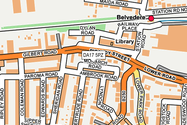 DA17 5PZ map - OS OpenMap – Local (Ordnance Survey)