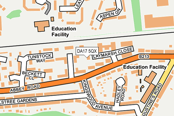 DA17 5QX map - OS OpenMap – Local (Ordnance Survey)