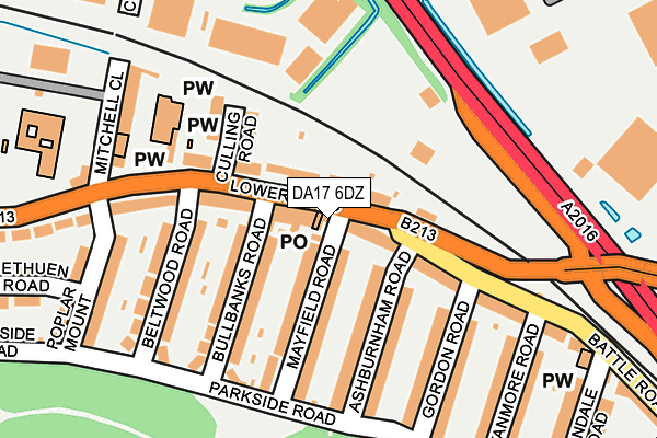 DA17 6DZ map - OS OpenMap – Local (Ordnance Survey)