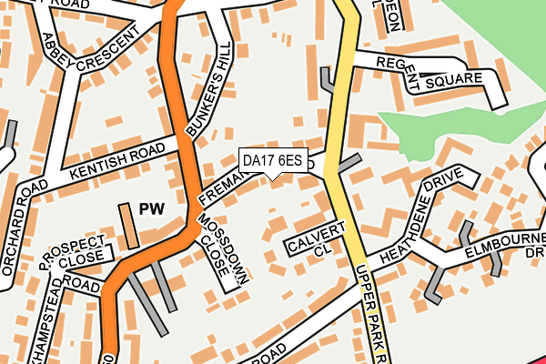 DA17 6ES map - OS OpenMap – Local (Ordnance Survey)