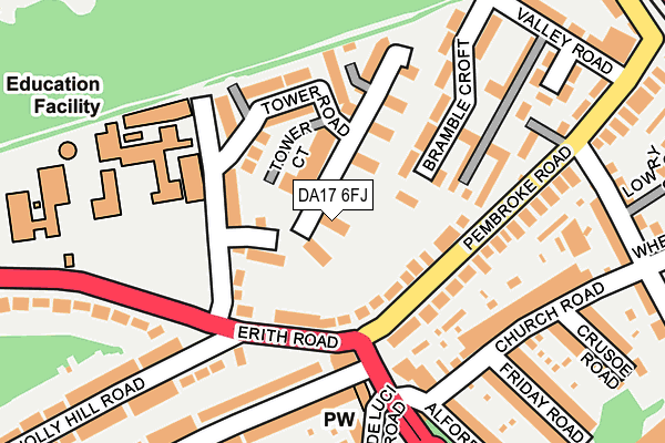 DA17 6FJ map - OS OpenMap – Local (Ordnance Survey)