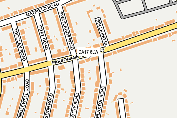 DA17 6LW map - OS OpenMap – Local (Ordnance Survey)