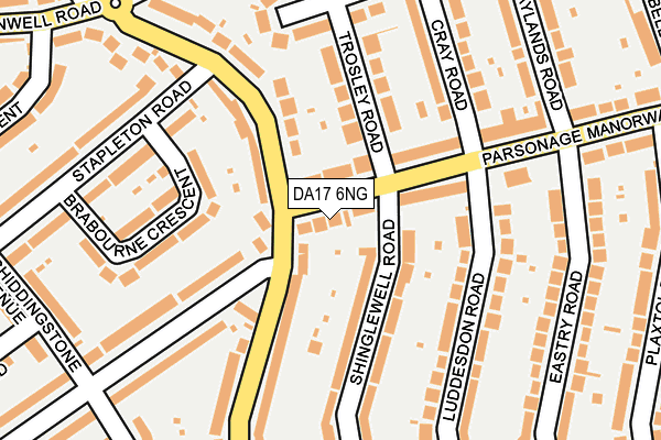 DA17 6NG map - OS OpenMap – Local (Ordnance Survey)