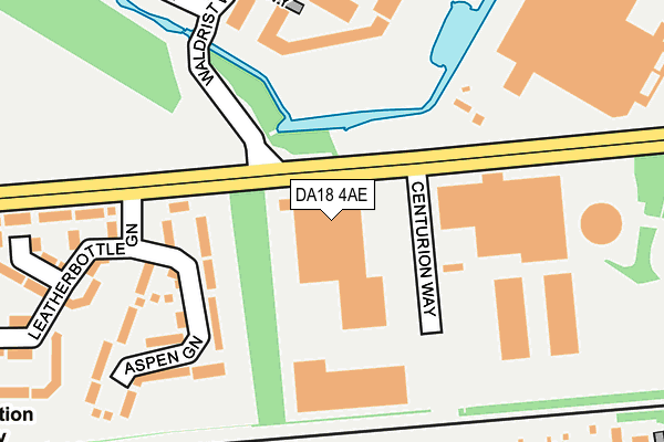 DA18 4AE map - OS OpenMap – Local (Ordnance Survey)