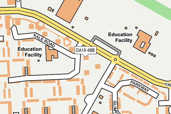 DA18 4BB map - OS OpenMap – Local (Ordnance Survey)