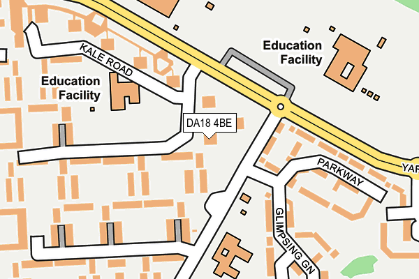 DA18 4BE map - OS OpenMap – Local (Ordnance Survey)