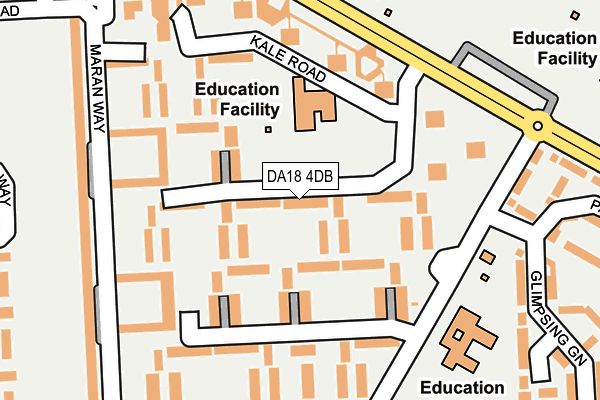 DA18 4DB map - OS OpenMap – Local (Ordnance Survey)