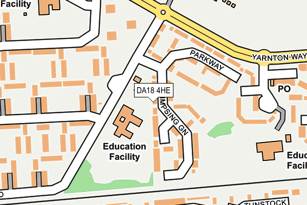 DA18 4HE map - OS OpenMap – Local (Ordnance Survey)
