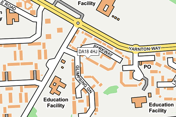 DA18 4HJ map - OS OpenMap – Local (Ordnance Survey)