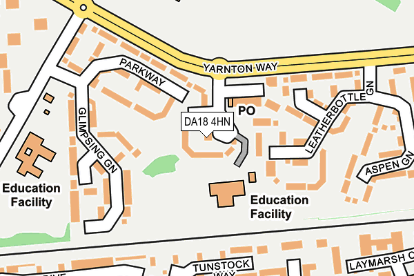 DA18 4HN map - OS OpenMap – Local (Ordnance Survey)