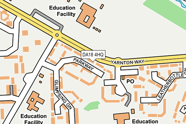 DA18 4HQ map - OS OpenMap – Local (Ordnance Survey)