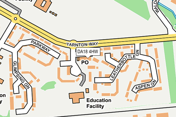 DA18 4HW map - OS OpenMap – Local (Ordnance Survey)