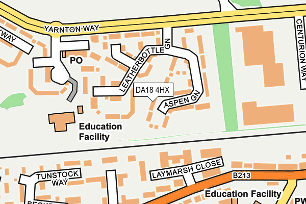 DA18 4HX map - OS OpenMap – Local (Ordnance Survey)