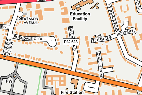 DA2 6AB map - OS OpenMap – Local (Ordnance Survey)