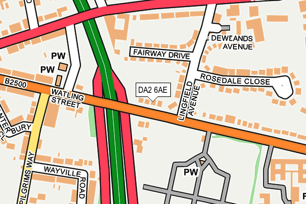 DA2 6AE map - OS OpenMap – Local (Ordnance Survey)