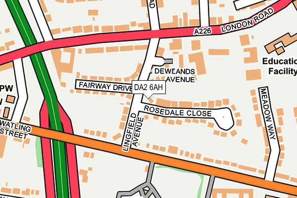 DA2 6AH map - OS OpenMap – Local (Ordnance Survey)