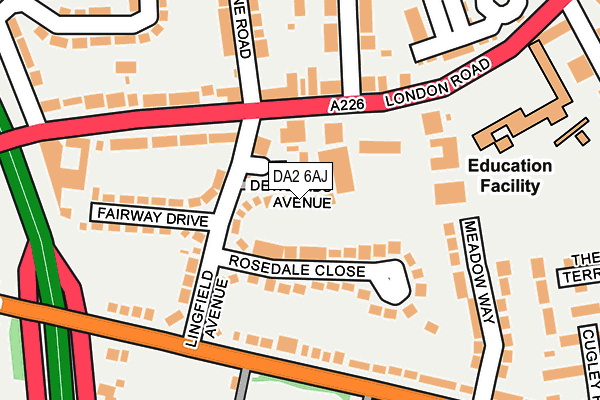 DA2 6AJ map - OS OpenMap – Local (Ordnance Survey)
