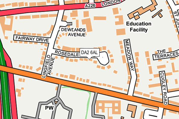 DA2 6AL map - OS OpenMap – Local (Ordnance Survey)